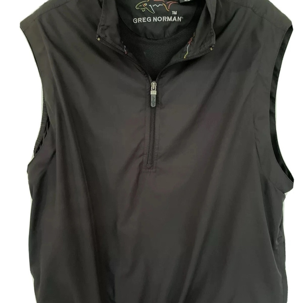 Greg Norman 1/4 Zip Pullover Golf Vest Men's Medium Black